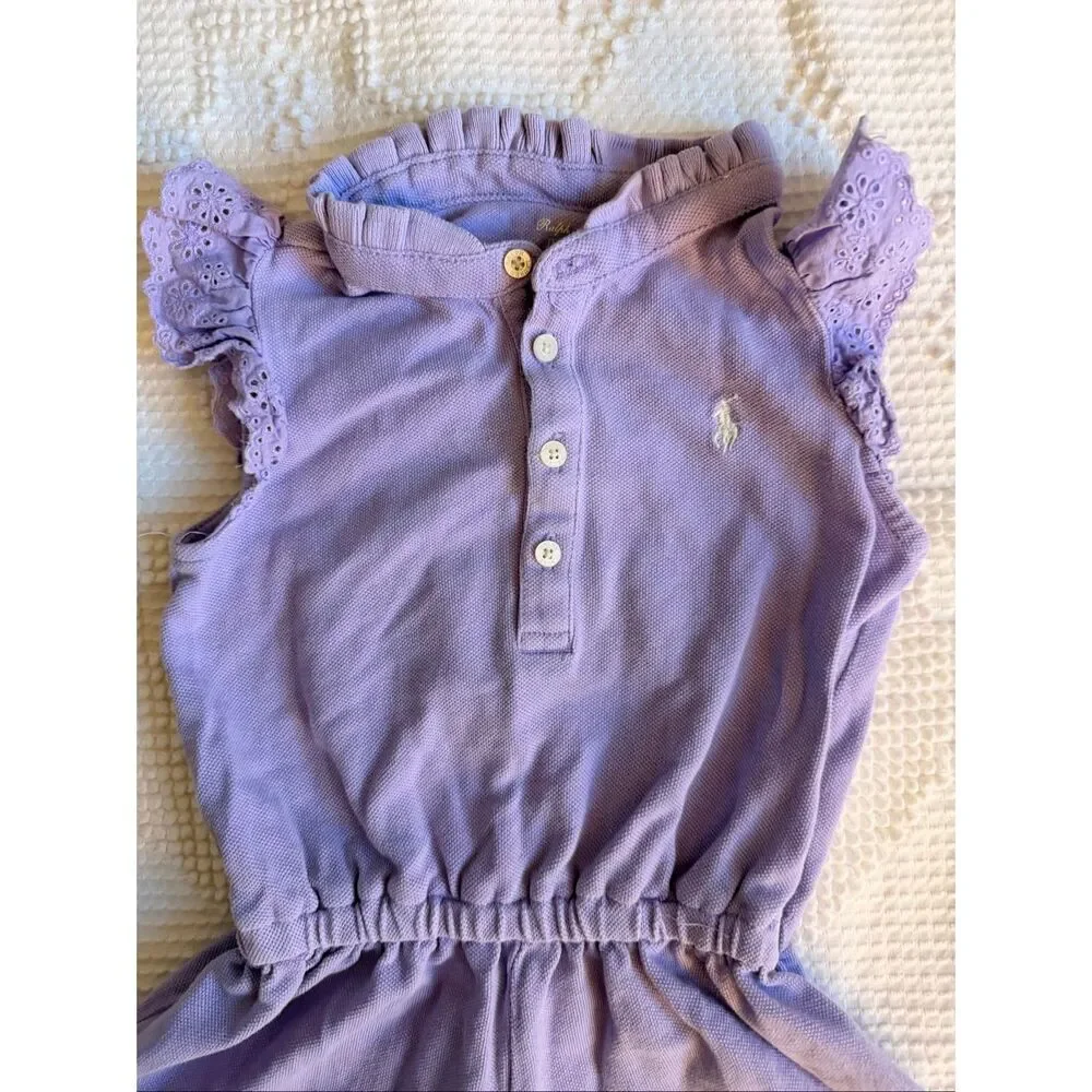 Ralph Lauren Baby Girl Romper 12M Lavender